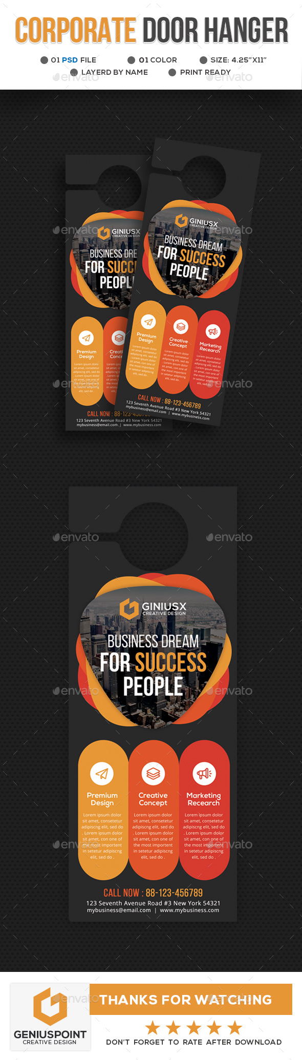 Corporate Door Hanger - Miscellaneous Print Templates