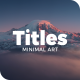 Minimal Art Titles - VideoHive Item for Sale