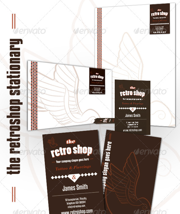 Retro Shop Stationary - Stationery Print Templates