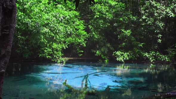Sra Morakot Blue Pool at Krabi Province in Thailand. Famous Natural Attraction in Krabi alt