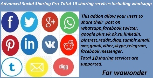 Advanced Social Sharing Pro For WoWonder - CodeCanyon Item for Sale