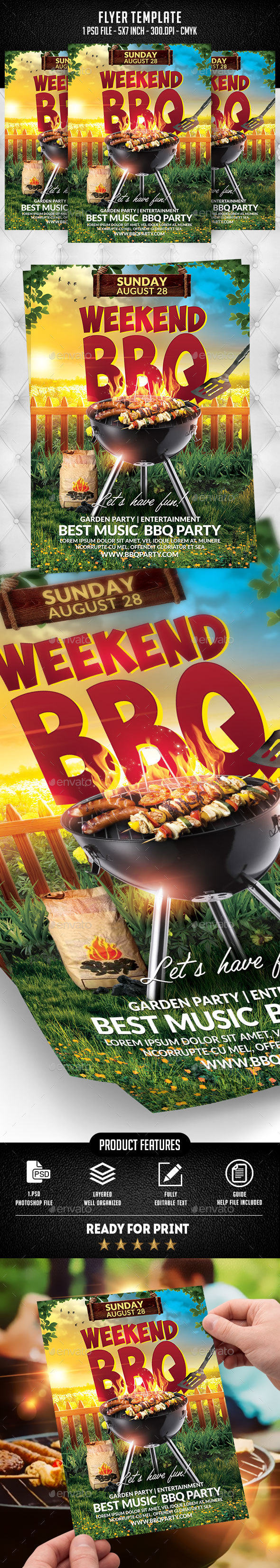 Weekend BBQ Flyer Template - Flyers Print Templates