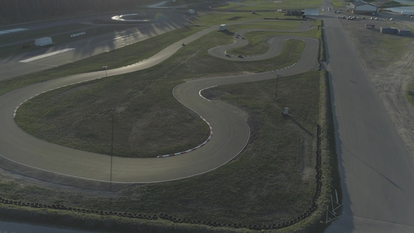 Summer Cart Track Karting Drone Flight Asphalt Race  Carting alt
