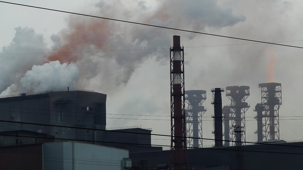 Emissions from the Chimneys of the Plant, Stock Footage | VideoHive