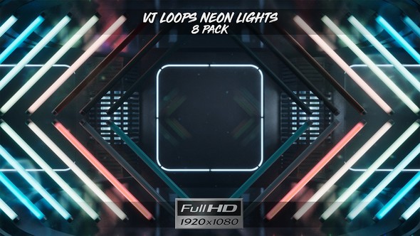 VJ Loops Neon Lights Ver.1 - 8 Pack