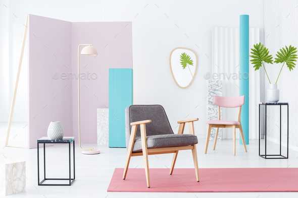 Armchair in pastel room Stock Photo by bialasiewicz | PhotoDune