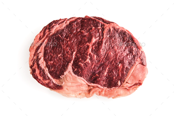 Marbling ribeye steak isolated Stock Photo by ivankmit | PhotoDune