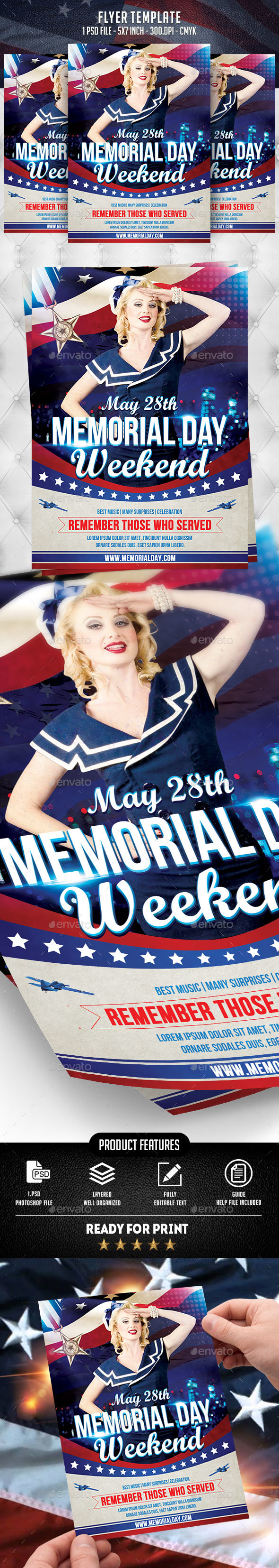 Memorial Day Flyer Template - Flyers Print Templates