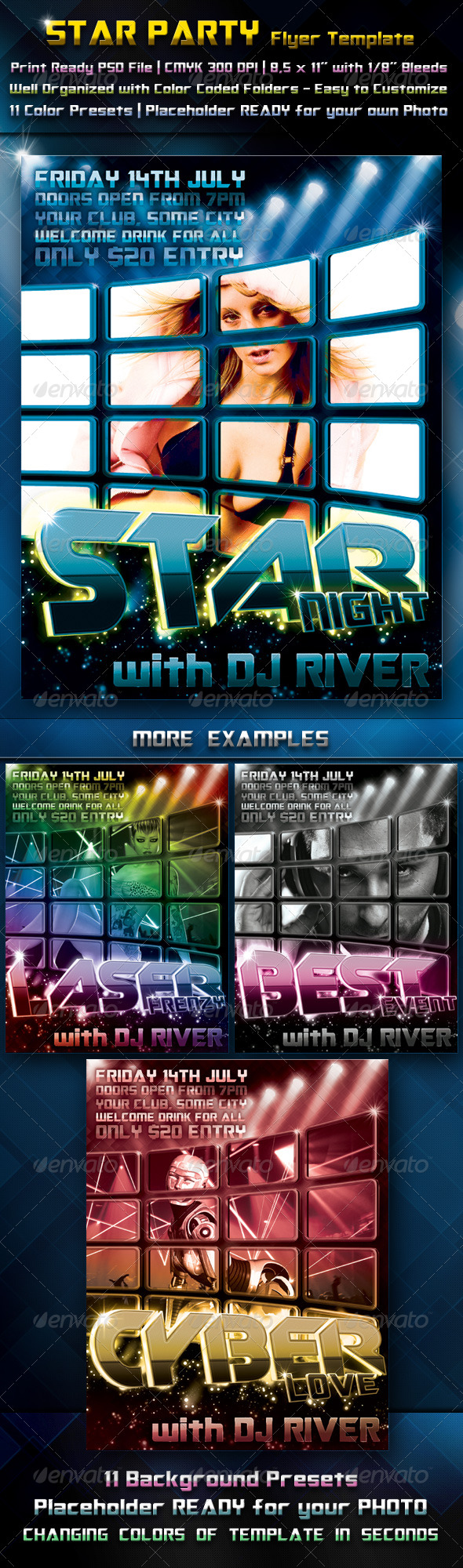 Star Party Flyer Template - Clubs & Parties Events