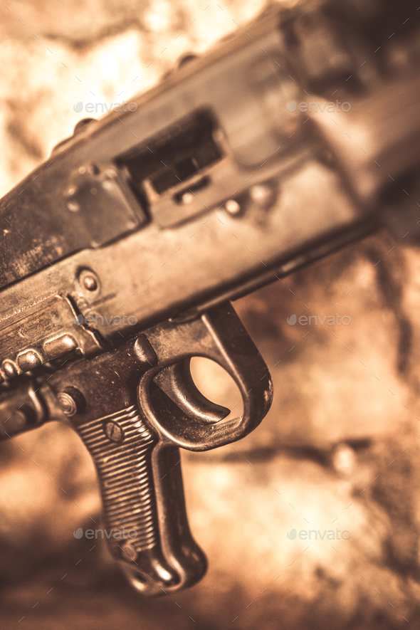 Trigger of an old disused machine gun Stock Photo by pawopa3336 | PhotoDune