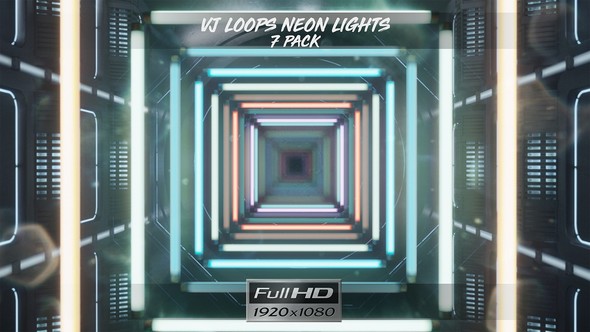 VJ Loops Neon Lights Ver.2 - 7 Pack