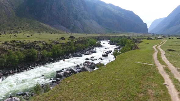 Chulyshman Valley and the River. The Republic of Altai, Russia
