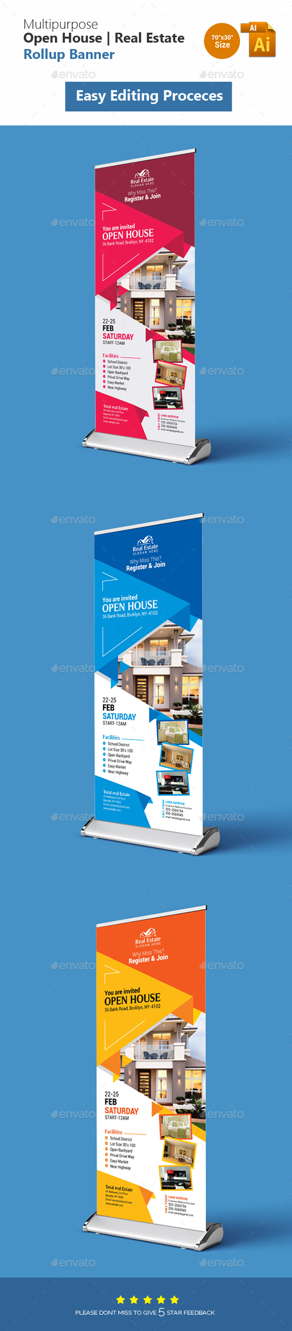 Open House Real Estate Rollup Banner - Corporate Flyers