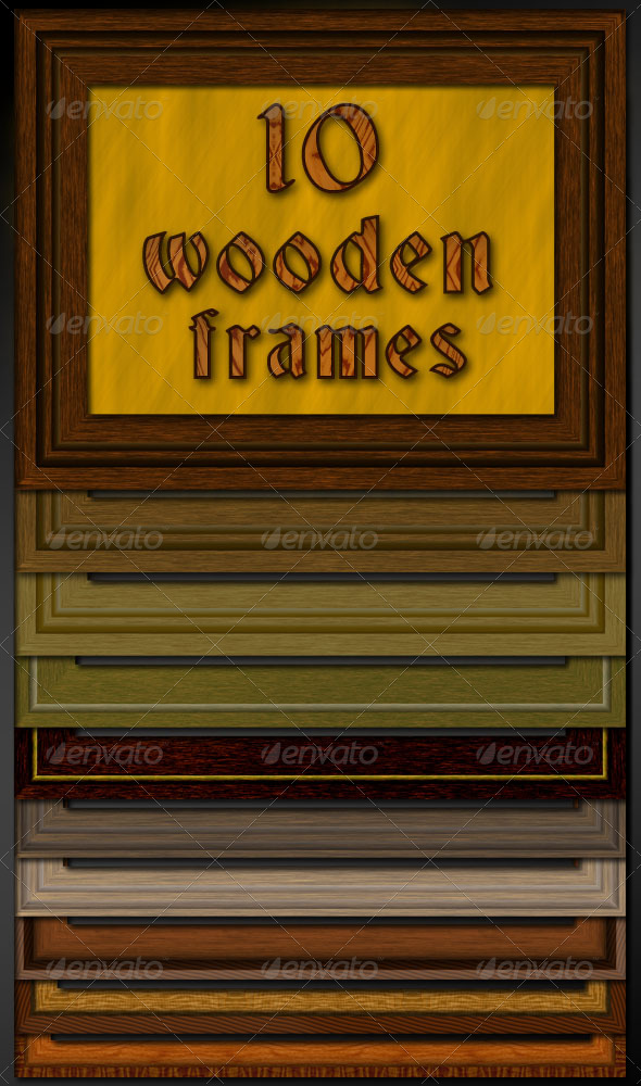 10 Wooden Frames - Nature Photo Templates