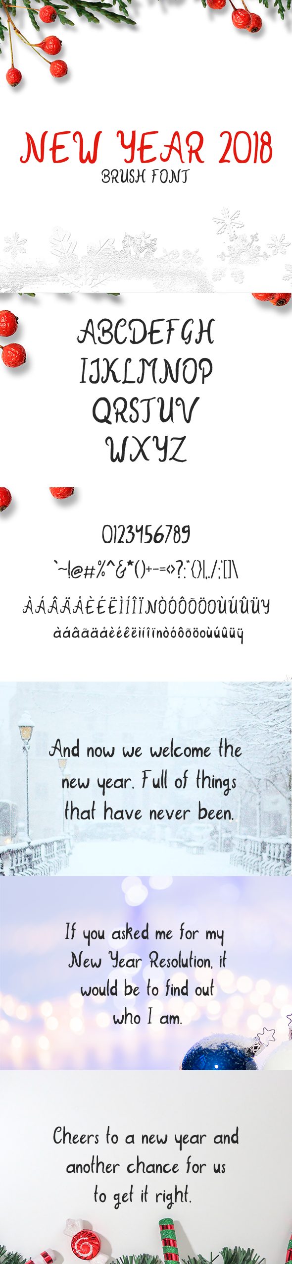 New Year 2018 Brush Font - Hand-writing Script