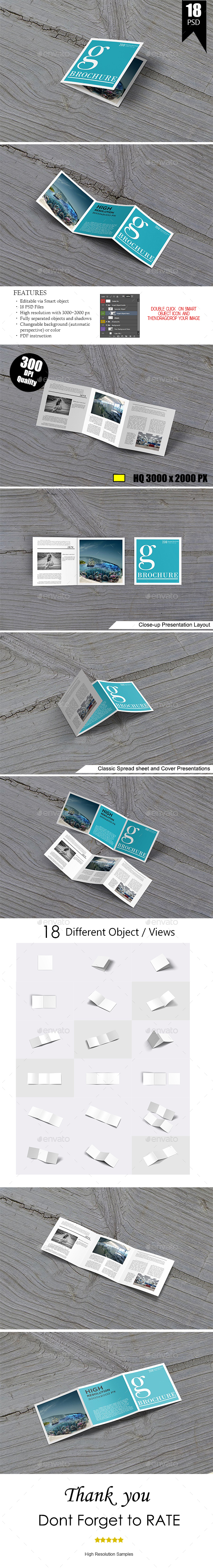 Square Trifold Mock-Up - Brochures Print