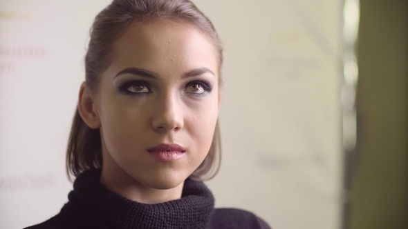 Portrait of the Model with Finished Makeup