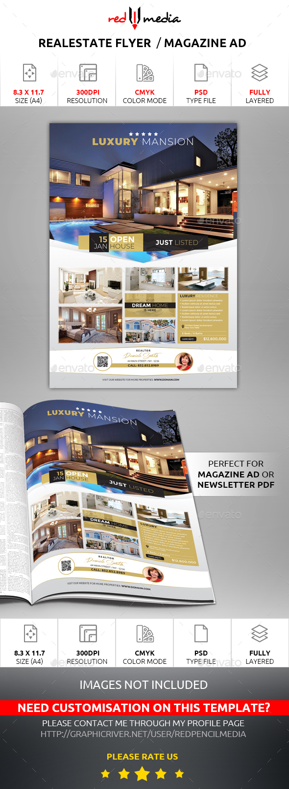 Real Estate Listing Flyer / Magazine AD - Commerce Flyers