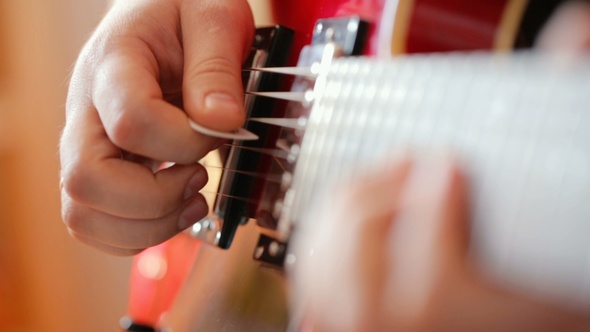 Musician Playing Electric Guitar