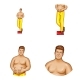 Vector Avatar of Obese Man on Scales