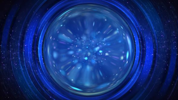 Dark Blue Glossy Waves Background with Glow Sphere