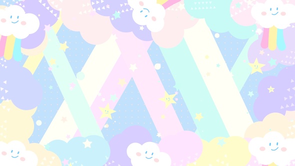 Pastel Rainbow Doodle Sky Background
