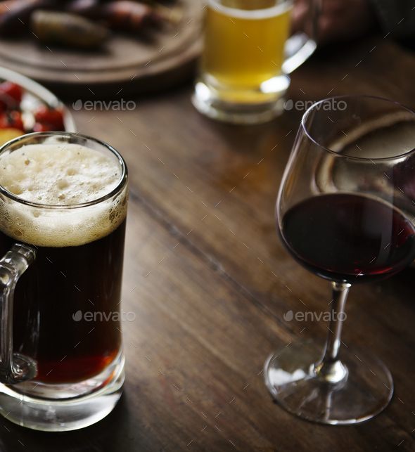 Glasses of alcohol on the table Stock Photo by Rawpixel | PhotoDune