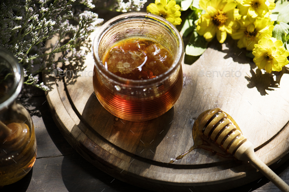 Organic honey food photography recipe idea - Stock Photo - Images