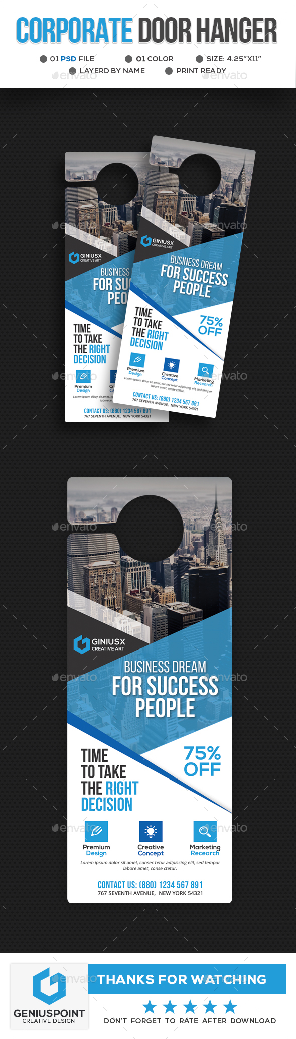 Corporate Door Hanger - Miscellaneous Print Templates