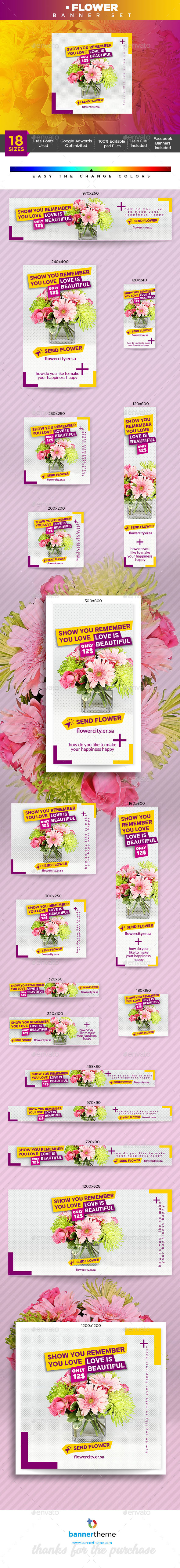 Flower Banner - Banners & Ads Web Elements