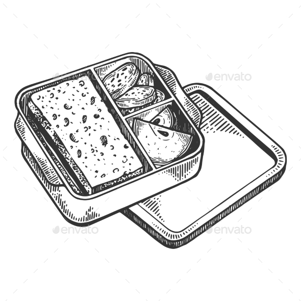 Hand Drawn Box PNG Picture, Line Drawing Lunch Box Hand Drawn Illustration,  Hand Painted Lunch Box, Line Drawing Lunch Box, Black Lunch Box PNG Image  For Free Download