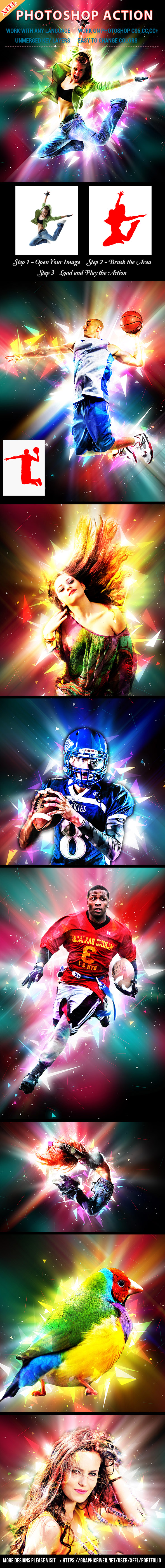 Colourful Light Effect Photoshop Action - Photo Effects Actions