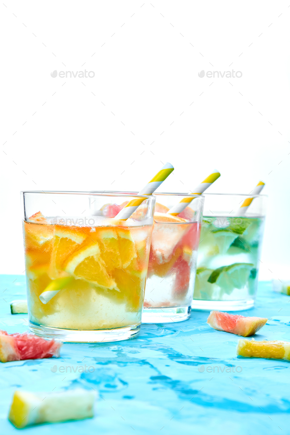 Healthy Detox citrus water or lemonade. - Stock Photo - Images