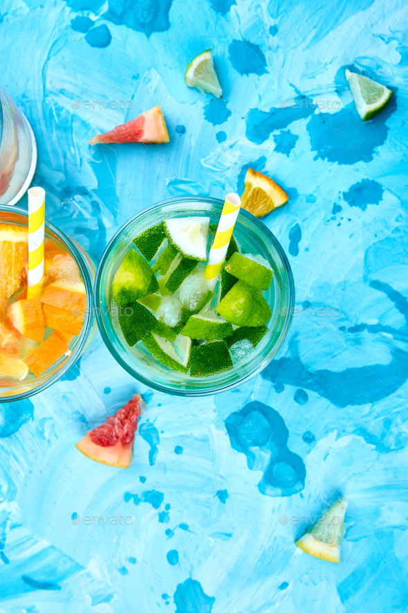 Healthy Detox citrus water or lemonade. - Stock Photo - Images