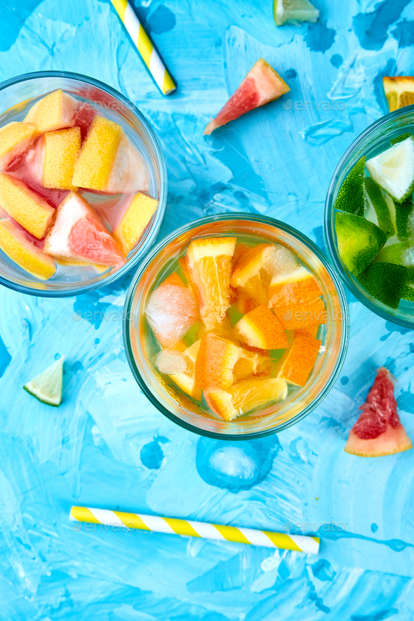 Healthy Detox citrus water or lemonade. - Stock Photo - Images