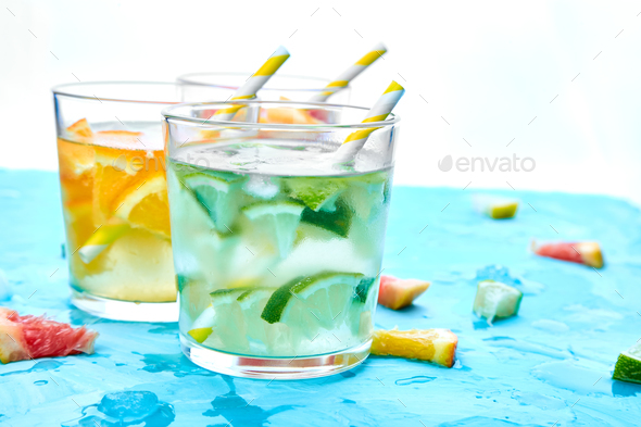 Healthy Detox citrus water or lemonade. - Stock Photo - Images