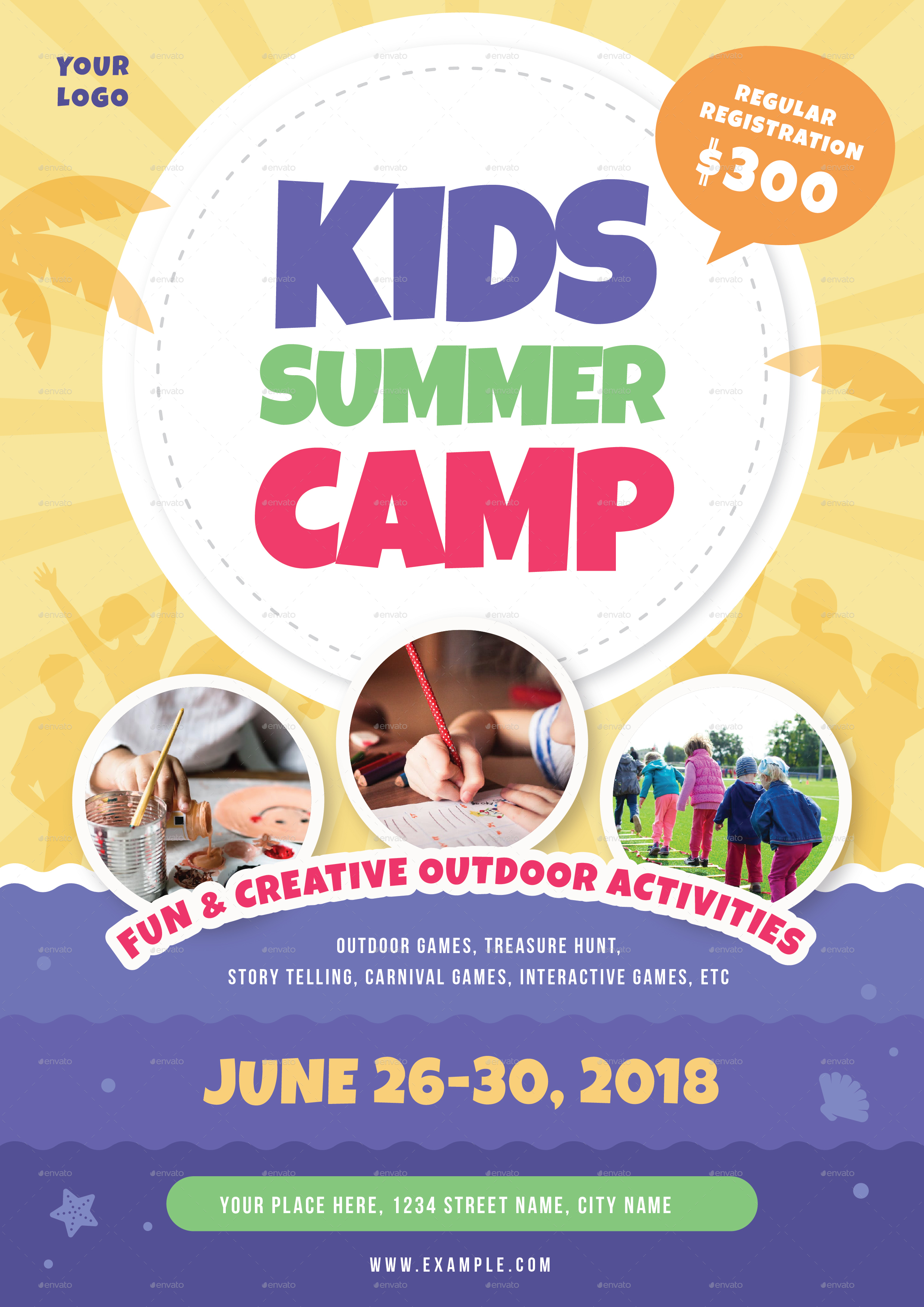 Kids Summer Camp, Print Templates | GraphicRiver