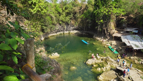 Beautiful Tropical Waterfall at Luzon in Philippines alt