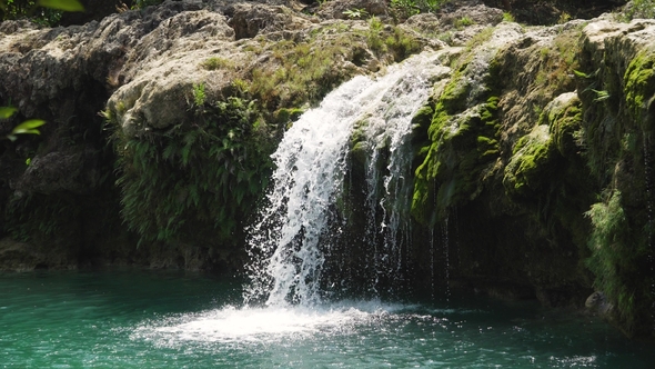 Beautiful Tropical Waterfall. Philippines, Luzon alt
