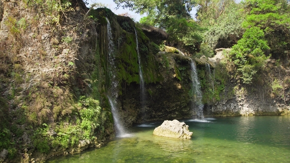 Beautiful Tropical Waterfall. Philippines, Luzon alt