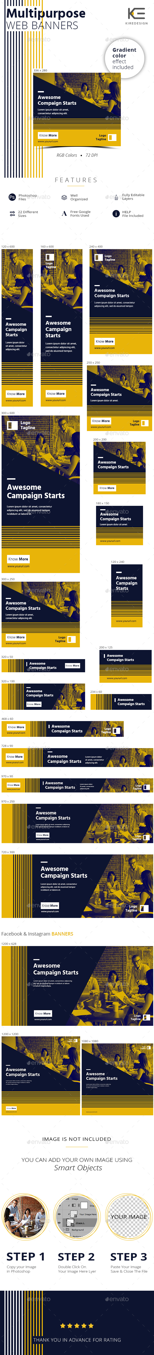 Multipurpose Web Banners - Banners & Ads Web Elements
