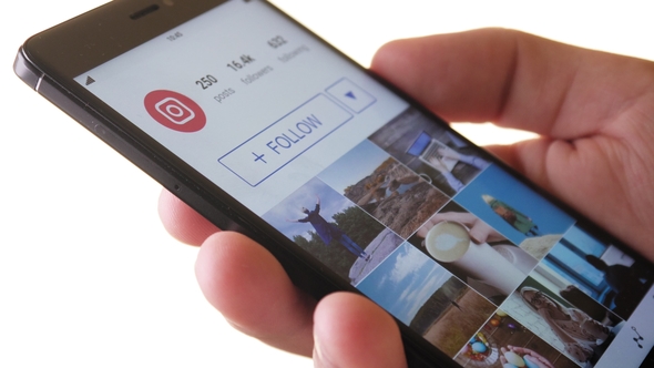 Pressing Follow Button on Social Media on Social Media App