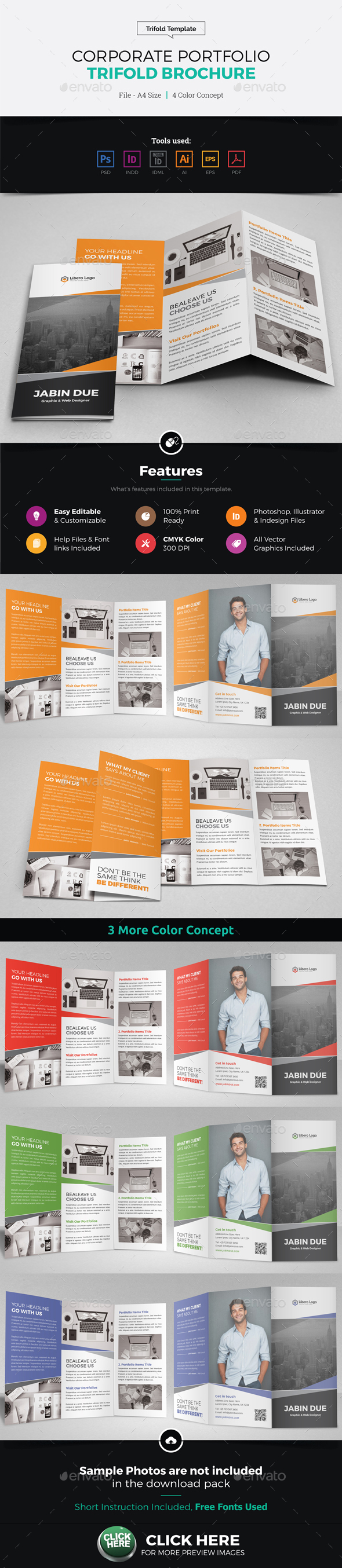 Portfolio Trifold Brochure Design - Corporate Brochures