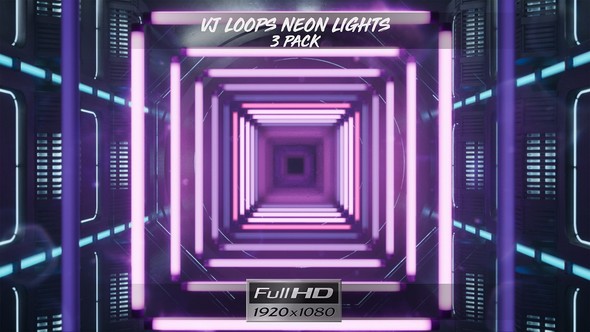 VJ Loops Neon Lights Ver.3 - 3 Pack