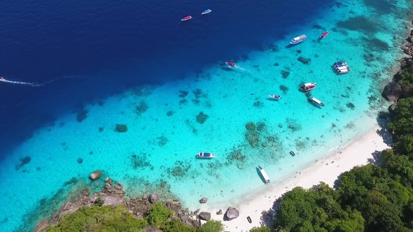Paradise Tropical Island Beach with Clear Blue Water at Similan Island. . Andaman Sea alt