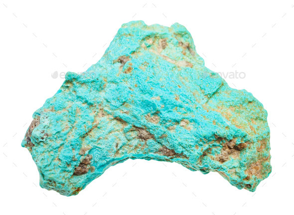 rough Turquoise gemstone isolated on white - Stock Photo - Images