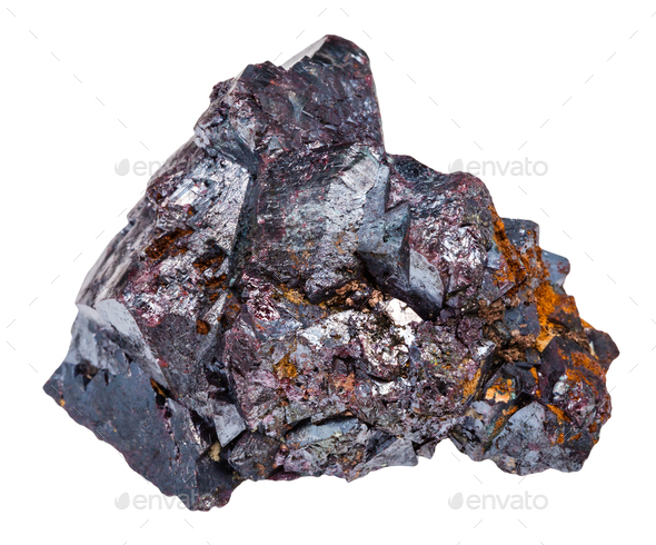 crystalline Cuprite stone isolated on white - Stock Photo - Images