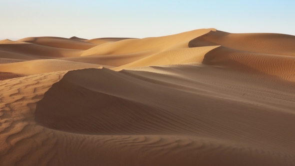 Sand Blowing Over Dunes in Wind, Sahara Desert alt