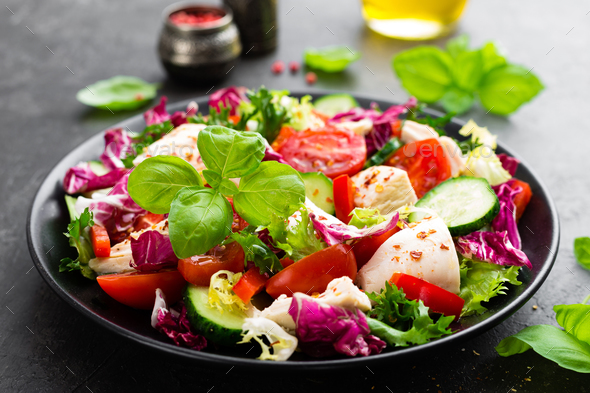 Salad with chicken meat - Stock Photo - Images