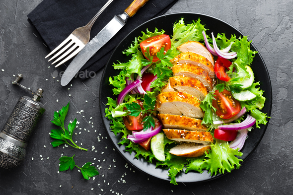 Salad with chicken meat - Stock Photo - Images